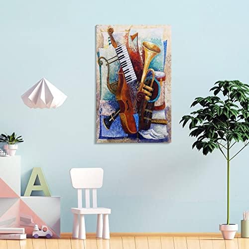 Postидна уметност постер пијано виолина музичка опрема сликарство постер платно сликање спална соба дневна соба декември wallидни уметнички слики