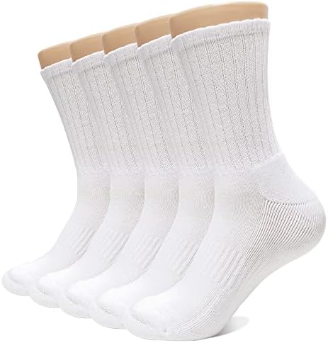 Мажи Жени Памучни Чорапи На Екипажот За Пешачење - Дебели Амортизирани Атлетски Беспрекорни Чорапи Со Потпора На Лакот