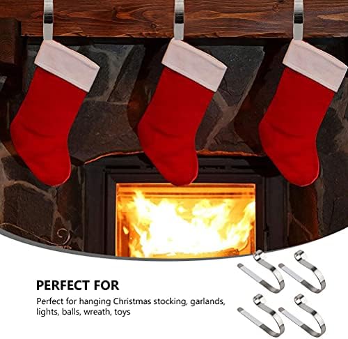 Cabilock Исклучителна 4 парчиња Божиќно чорапки со камин куки за приврзоци на приврзоци камин виси куки