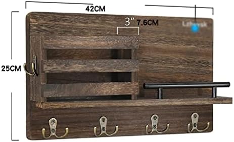 CXDTBH дрвен wallиден монтиран пошта за складирање на пошта wallид дрвена решетката тремот клуч за складирање на кука за складирање на