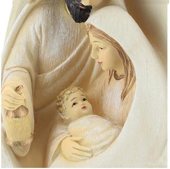 Свето Семејство Со Бебе Исус Статуа Рождество Доаѓање Полукруг Смола Маса Фигурина Католички Верски Празник Статуи Декорација Со