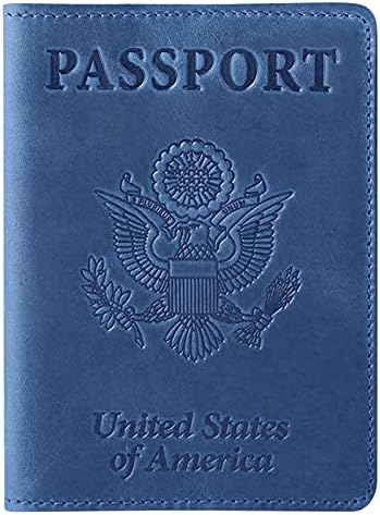 Цијана Стп Кожа Пасош Покритие И Картичка Носителот Комбо Тенок Носителот Пасош Со Картичка Заштитник Слот