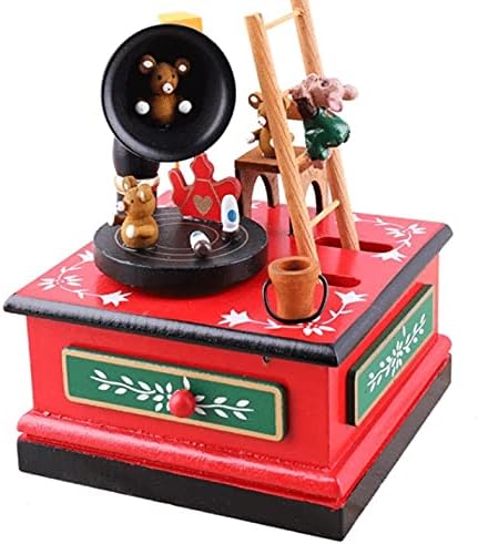 Slynsw весело-рунда Санта Клаус Музичка кутија играчка домашна декорација Мери-рунда Божиќна музичка кутија роденденски подарок