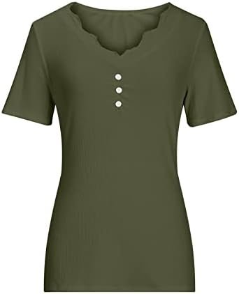 Армиска вар зелена тинејџерска девојка со ребреста маица тенок туничен врвови на врвови за кратки ракави со кратки ракави со лето, летно
