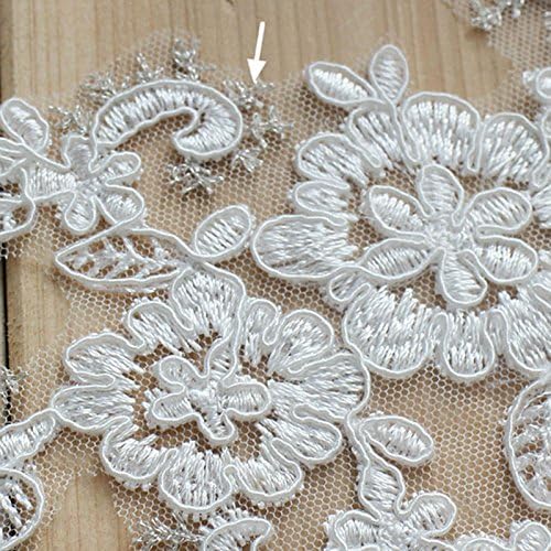 4 x7 бело кабел везови невестински превези чипка чипка чипка фустан тијари декорација на глава чипка што снабдува многу 3 пара