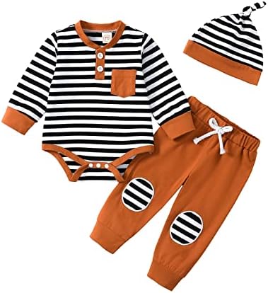 Облека за момчиња Дамохони, новороденче момче, шарено печатење, ромперски панталони, поставени обични облеки поставени со капа