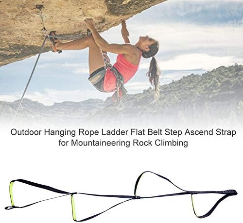 Скала за јаже, полиестерска висечка јаже скала со 4 чекори со рамен појас чекор искачувачки каиш погоден за планинарење, качување по