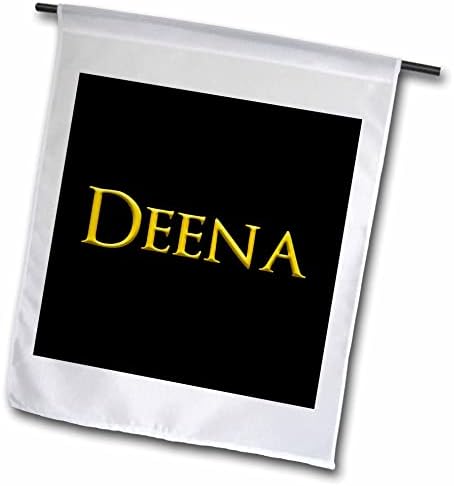 3dRose Deena кул девојка бебе име во САД. Жолта на црн шарм подарок-Знамиња
