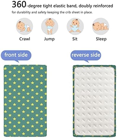 Starsвезди со тематски вграден креветче за креветчиња, стандарден сад за креветчиња, ултра мек материјал-градечки за момче или девојче