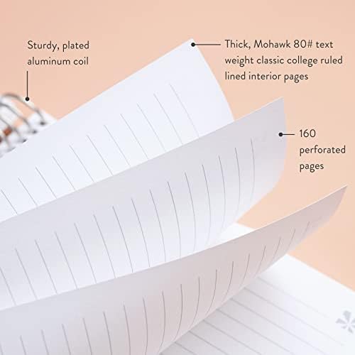 Ерин Конрен 8,5 x 11 Спирала врзана лаптоп - апстрактни кругови. 160 наредени белешки за белешка и пишување лаптоп. 80 lb. Дебела хартија