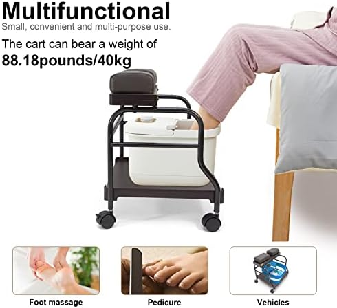 Бања за нокти за убавина или бања за нозе, преносна естетичка количка за количка за педикир за одмор педикир маникир за масажа за масажа