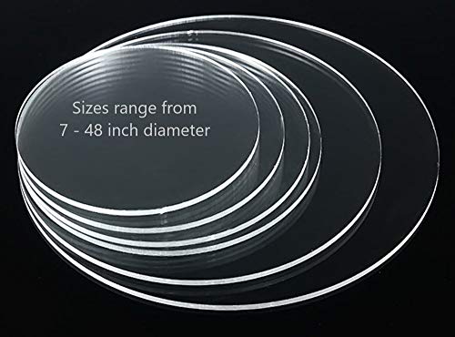 Еден ласерски исечен чист акрилен празен тркалезен диск: мазен раб транспарентен плексиглас круг дебел 1/4 инчи дебел