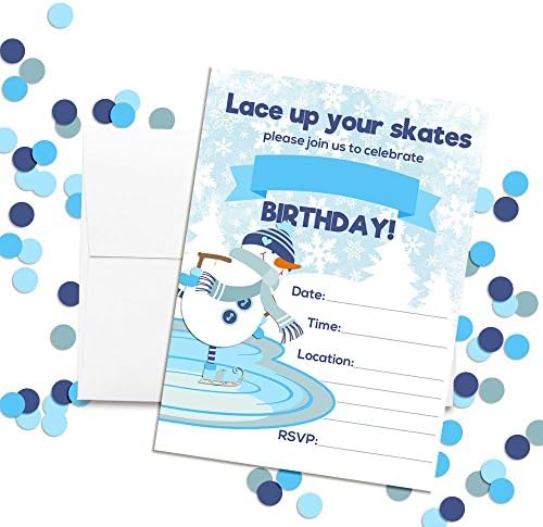Снешко Уметничко Лизгање Покани За Роденденска Забава, 20 5 х7 Пополнете Картички Со Дваесет Бели Пликови Со Амандакреација