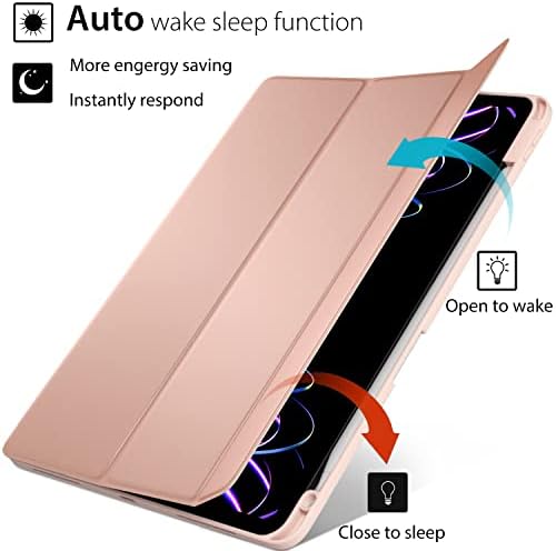 Ipad Pro 11-инчен Случај, Roartz Pink Smart Auto Wake/Капак За Спиење Вграден Држач За Моливи Trifold Поддршка Apple Pencil