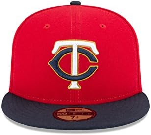 Нова ера MLB Minnesota Twins Alt 2 AC на поле 59fifty Опремено капаче, големина 7 1/8, црвена боја