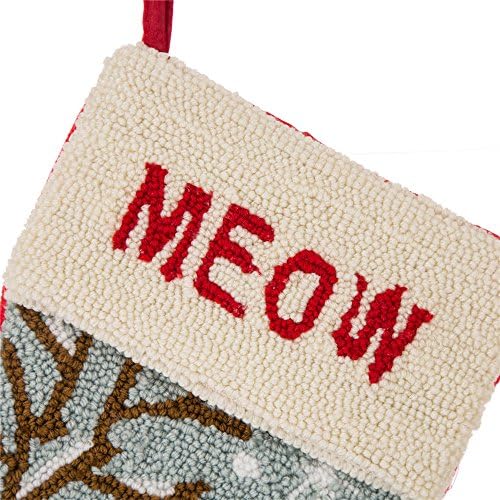 Glitzhome 19 H мачка Божиќно порибување преголемо рачно изработено рачно изработено рачно изработено Божиќно камин виси чорапи Декорации