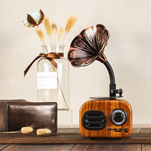 N/A звучник ретро дрвен носач за носење звучник на отворено звук систем TF FM радио музика MP3 сабвуфер