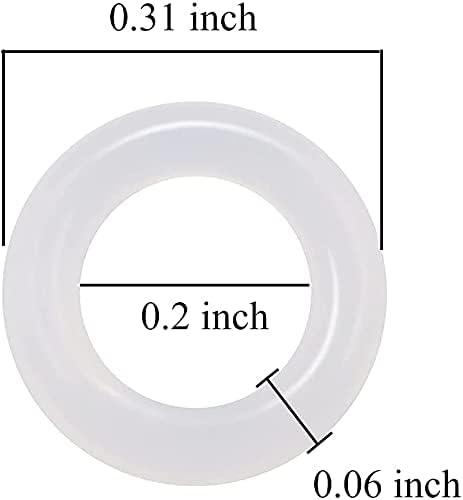 DGZZI 150PCS гума на прекинувач за прстени за прстенести тампони за тастатура 8x5x1.5mm чиста бела цреша MX прекинувач тастатура амортизација