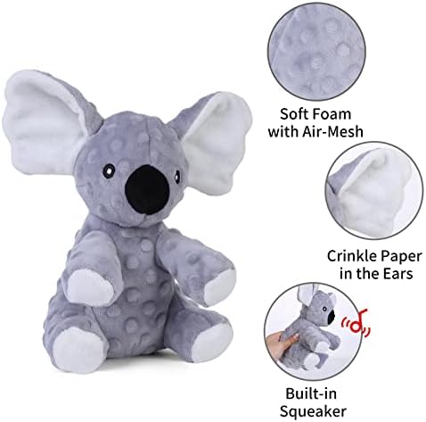 Играчки за кучиња од Blnboimrun, полнети кучиња плишани играчки коала кучиња пискави играчки со крцкава хартија џвакање играчки