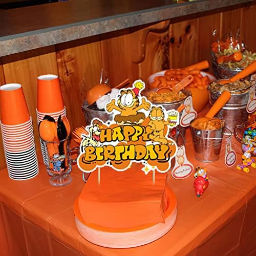 Гарфилд Партија Украси, Гарфилд Роденден Материјали Вклучува Банер-Торта Топер-12 Кекс Блузи - 18 Балони