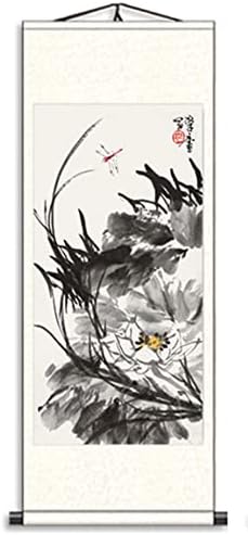 Skyseen Кинески лотос виси свиток азиски цветни wallидни сликички свиток