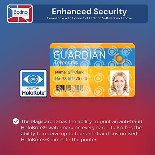 Bodno Magicard D Двојна еднострана лична карта печатач и комплетен софтвер за лична карта за пакет -Сребрен издание