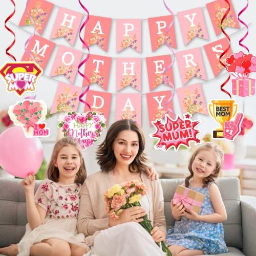Среќни Мајки Ден Банер Среќни Мајки Ден Украси Мајки Ден Партија Украси Денот На Мајката Банер Денот На Мајката Чај Партија Украси Со Мајки