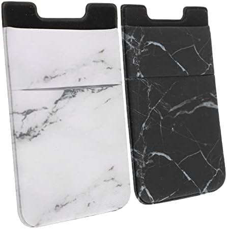 Mikikit 6pcs Стилски за картички за слоеви/смартфон на држачи на повеќето лесни двојни-двојни слој стап- бел паричник одличен џеб,