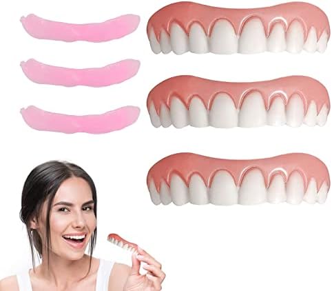 Лажни заби, козметички заби за горната вилица, природа и удобно, заштитете ги забите и вратете ја сигурна насмевка
