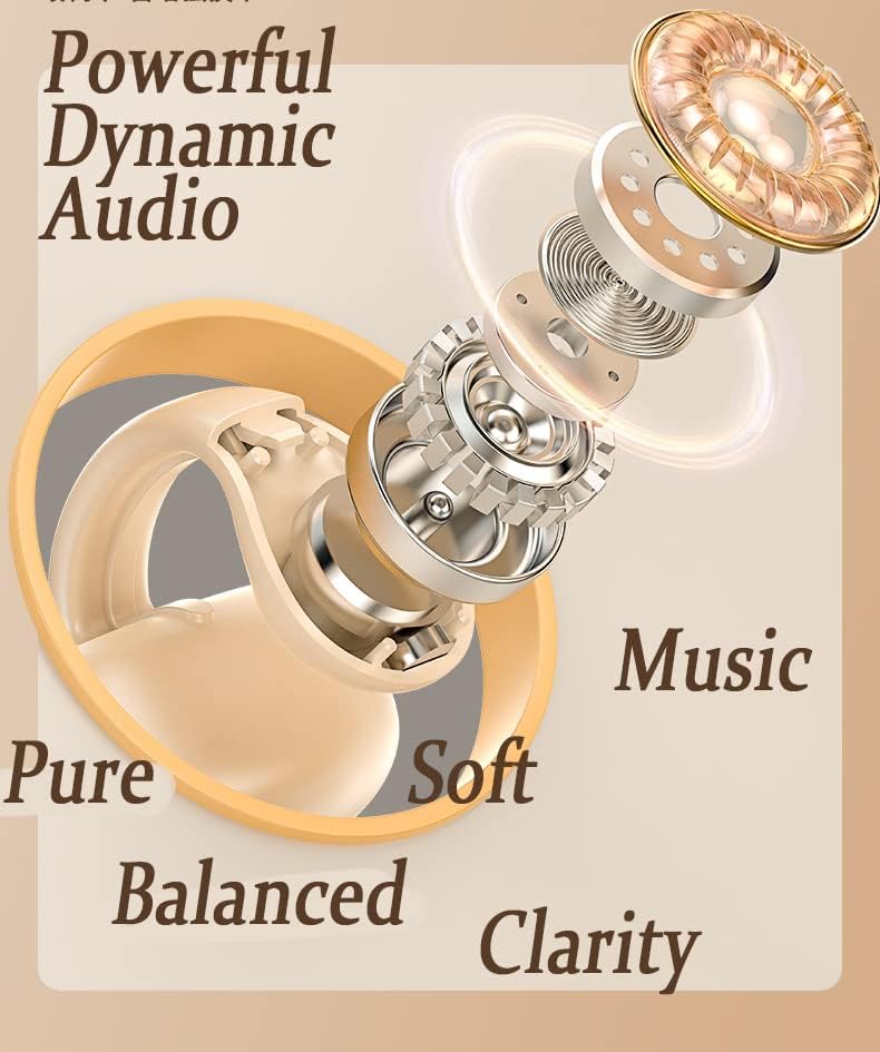 Лолука Уво Клип Коска Спроводливост Слушалки Безжичен Bluetooth Отворено Уво Слушалки 68 часа Игра Со Полнење Случај, Bluetooth 5.3 Тренингот