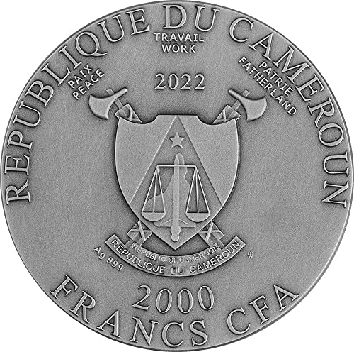2022 Де Модерен Комеморативен Пауеркоин Алтер Его 2 Мл Сребрена Монета 2000 Франци Цфа Камерун 2022 Античка Завршница