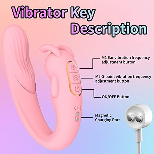 G Spot Rabbit Vibrator, Xinbale Sex играчки за стимулација на клиторис G-Spot, водоотпорен вибратор со 10 моќни вибрации Двојна моторна