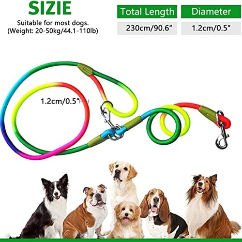 Рацете бесплатно кучиња поводник на половината и јажето за крстосници за 2 кучиња најлон рефлексивни тешки пешачки банги за мали големи