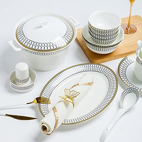 Садови за прибор за керамички садови UXZDX Поставете домашен порцелан од коска Пенх Подарок обичај 60 парчиња