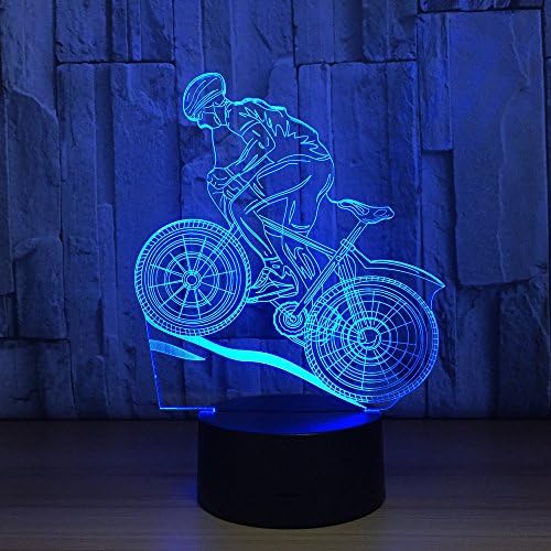 Планински велосипед USB 3D LED светилка Спортски спортски lубовник 3Д ноќни светла 7 бои ламба како домашна декорација или подарок за роденден