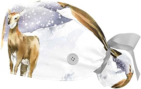 Елен Снежана печатење Прилагодливо работно капаче со копчиња Womenенски држач за конска опашка лента вратоврска назад