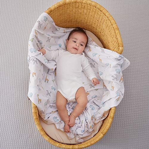 Aden + Anais Comfort Plit Baby Swaddle Clain за новороденче и момче, супер мек памук со спандекс, разноврсна обвивка за шетач, крпа од бурпа,