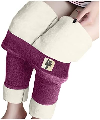 Хелеги на руно за жени Зимски топли термички хеланки со високи половини тенок истегнат хулахопки Дебели меки панталони за тренингот