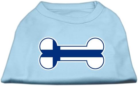Mirage миленичиња производи во форма на коска во форма на финамско знаме за печатење кошули бебе сино xxl