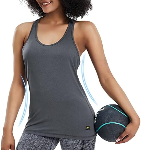 Mier Women'sенски резервоар за вежбање врвни суви вклопни атлетски кошули upf 50 салата за заштита на сонце спорт спортска вежба
