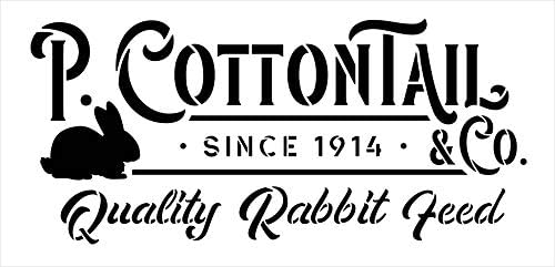 P. Cottontail Rabbit Co. Стенцил од Sudior12 | DIY забавен пролет Велигденски зајаче домашен декор | Квалитетна храна | Занаетчиски и бои,