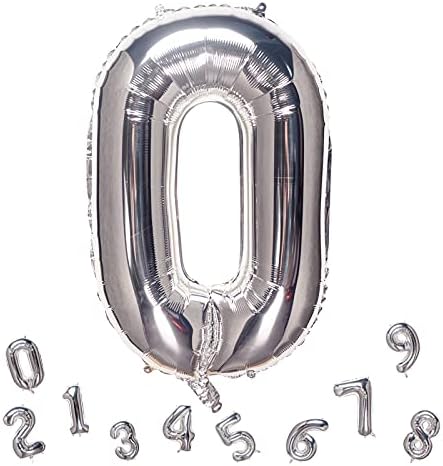 32 инчи сребрен број 0 балони фолија за балон дигитална роденденска забава за декорација