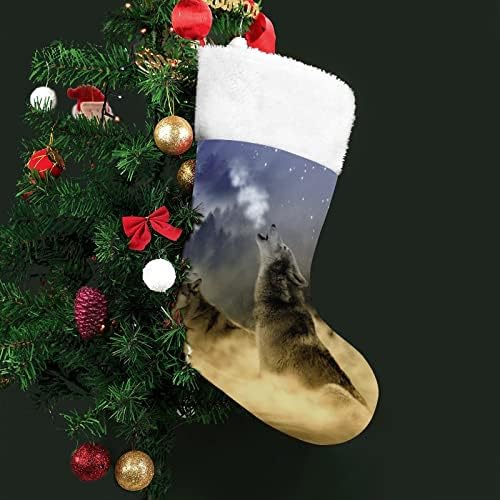 Волци starsвезди ноќни црвени Божиќни празници за домашни украси за Божиќно дрво Камино виси чорапи