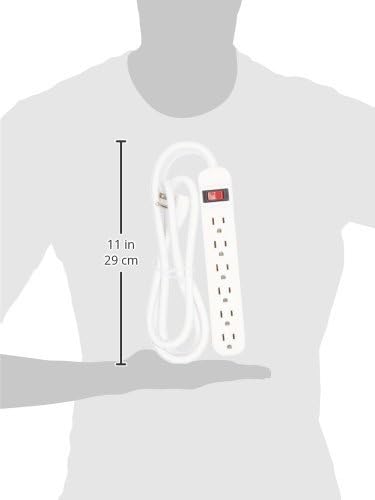 Белкин 6-аутлетска лента за напојување со кабел со пет метри, бела
