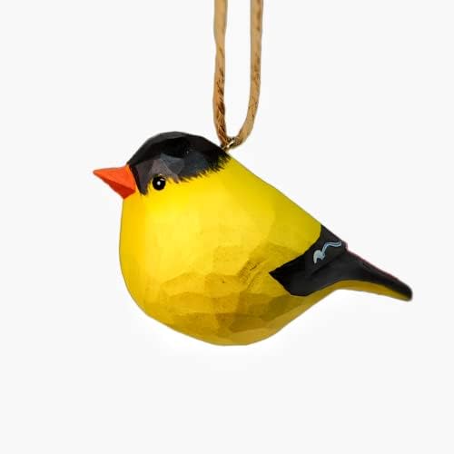 Птици што висат украси рачно врежани насликани дрвени птици статуа за украси за празници