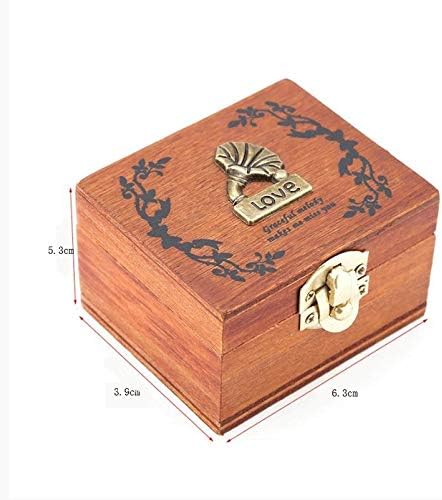 Xjjzs мини дрвена рака музичка кутија метал ретро механичко моделирање занаети роденденски подарок дома украси