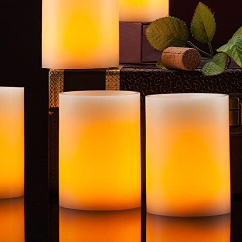 Затемнети свеќи на Викфлора, реални LED свеќи со далечински и тајмер батерија управувани од столб свеќи за декорација на роденден на свадба,