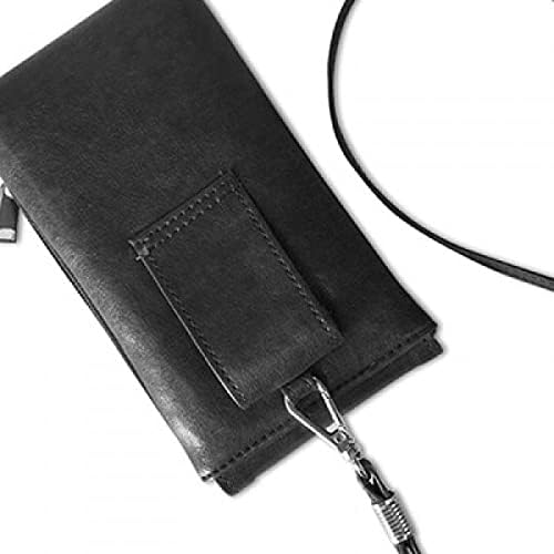 Злобна смеа црн симпатичен разговор среќен образец телефонски паричник чанта што виси мобилна торбичка црн џеб