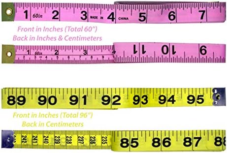 Ултима 3 парчиња мерка со мека лента со двојна скала поставена за шиење, ватирање, кроење, мерење на телото и повеќе