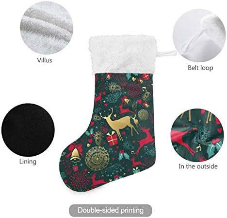 Алаза Божиќни чорапи Божиќни ирваси класични персонализирани големи декорации за порибување за семејни сезонски празници Декор